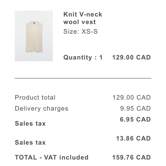 Massimo Dutti Sleeveless Wool Vest XS/S - Picture 2 of 6